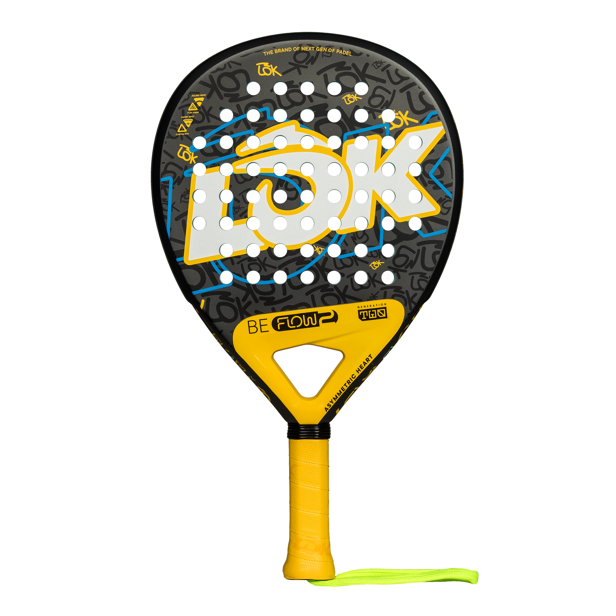 LOK Be Flow Yellow Gen 2 padel racket