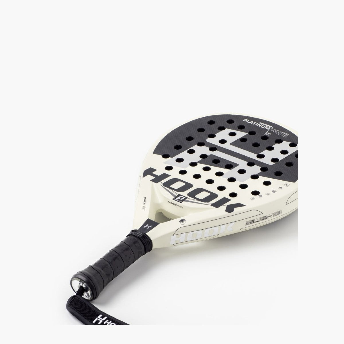 Hook Platinum White padel racket angle